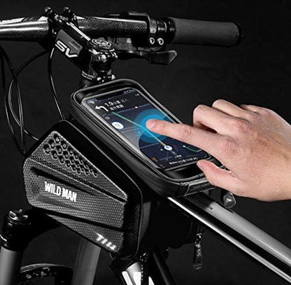 Rainproof Top Tube Frame Bike Bag with Touch Screen Phone Mount for Bicycle eBike