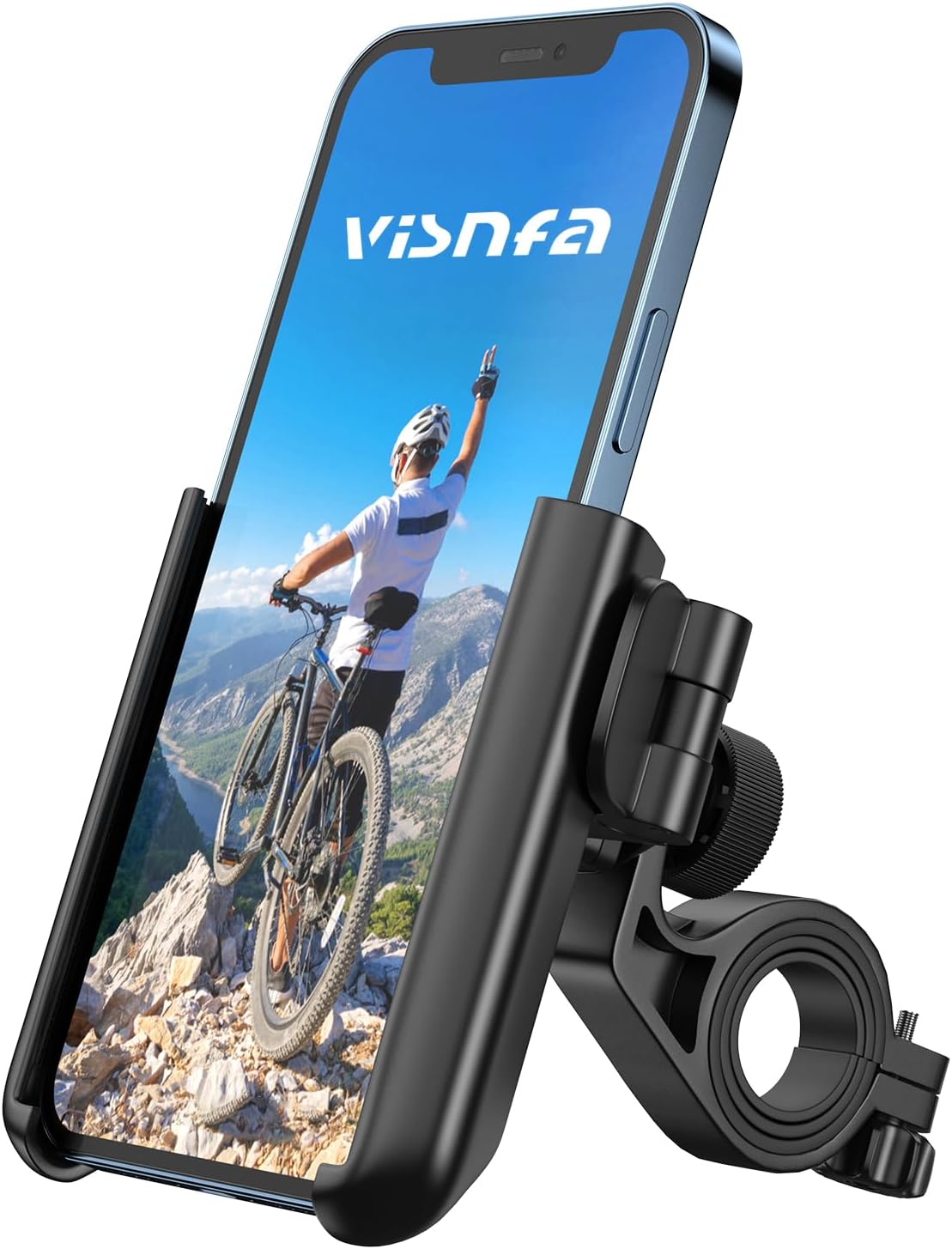 Handlebar Cell Phone Holder, 360 Degree Adjustable, Quick Release, Motorcycle, Bicycle, Scooter etc.