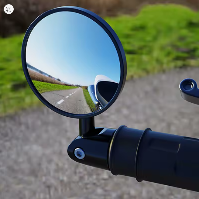 Bar End Round Metal Mirror - Single